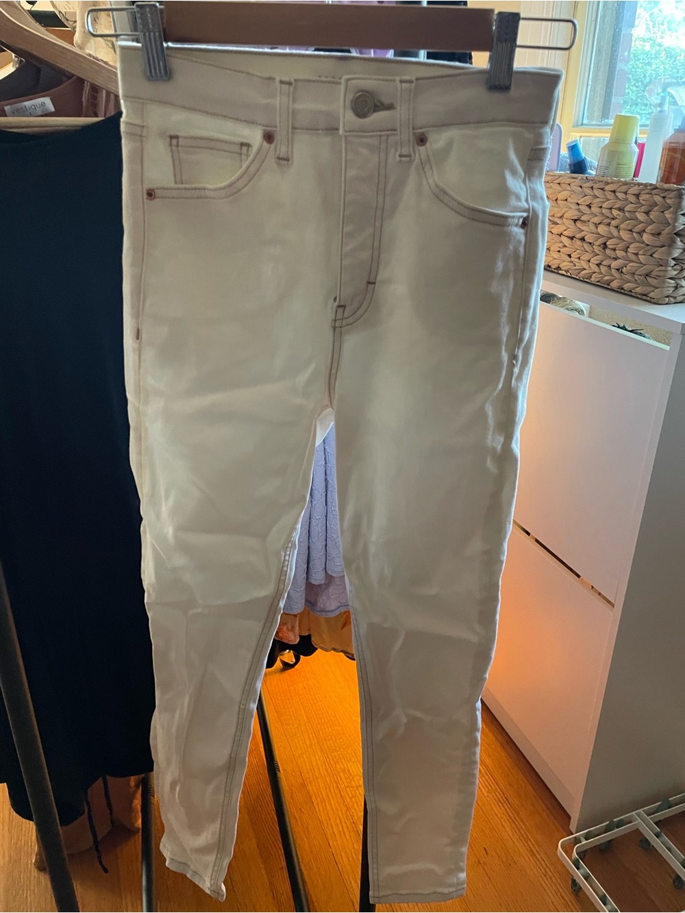 Topshop Cream Skinny Jeans